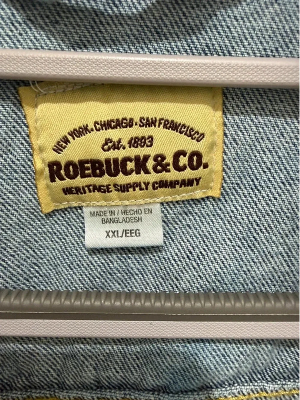 Roebuck XXL denim jacket.